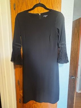 Tommy Hilfiger Black Lace Bell-Sleeve Shift Dress